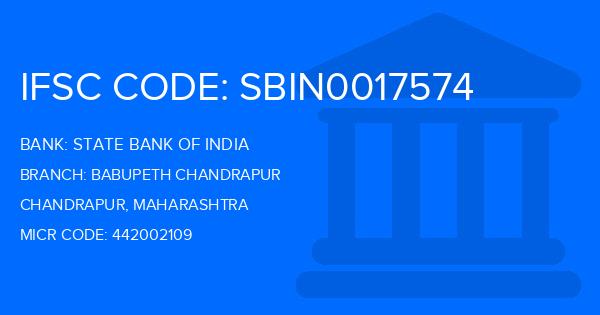 State Bank Of India (SBI) Babupeth Chandrapur Branch IFSC Code