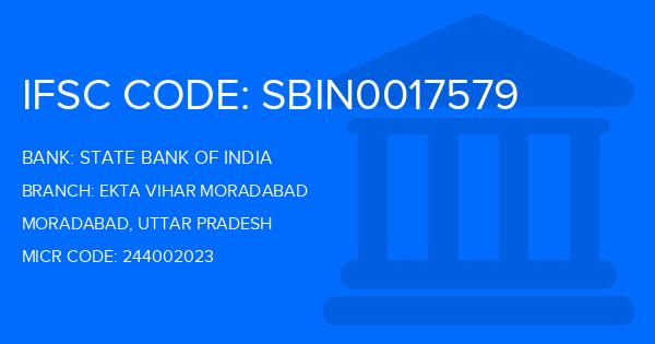 State Bank Of India (SBI) Ekta Vihar Moradabad Branch IFSC Code