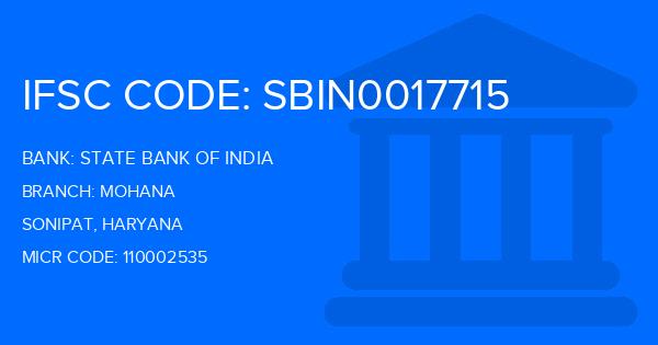 State Bank Of India (SBI) Mohana Branch IFSC Code