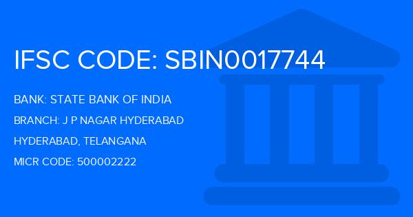 State Bank Of India (SBI) J P Nagar Hyderabad Branch IFSC Code