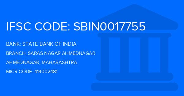 State Bank Of India (SBI) Saras Nagar Ahmednagar Branch IFSC Code