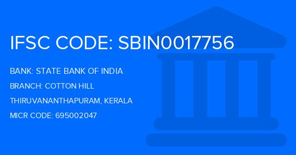 State Bank Of India (SBI) Cotton Hill Branch IFSC Code