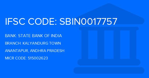State Bank Of India (SBI) Kalyandurg Town Branch IFSC Code