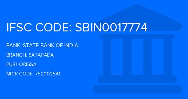 State Bank Of India (SBI) Satapada Branch IFSC Code