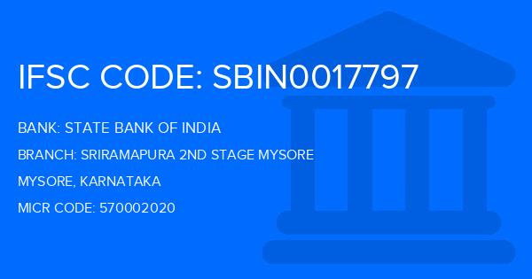 State Bank Of India (SBI) Sriramapura 2Nd Stage Mysore Branch IFSC Code