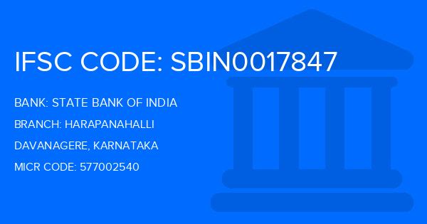 State Bank Of India (SBI) Harapanahalli Branch IFSC Code