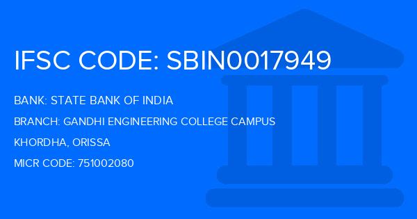 State Bank Of India (SBI) Gandhi Engineering College Campus Branch IFSC Code