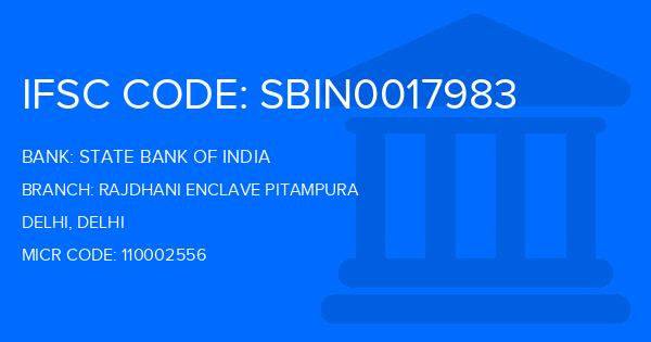 State Bank Of India (SBI) Rajdhani Enclave Pitampura Branch IFSC Code