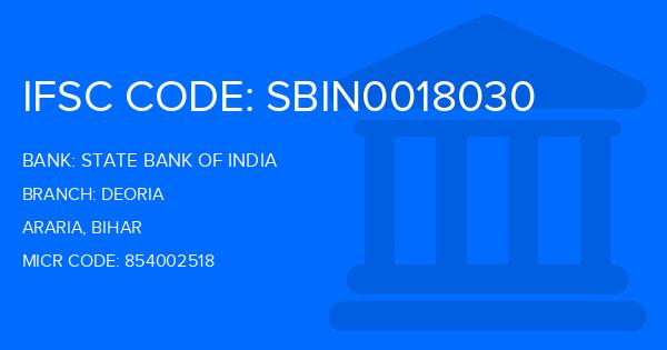 State Bank Of India (SBI) Deoria Branch IFSC Code