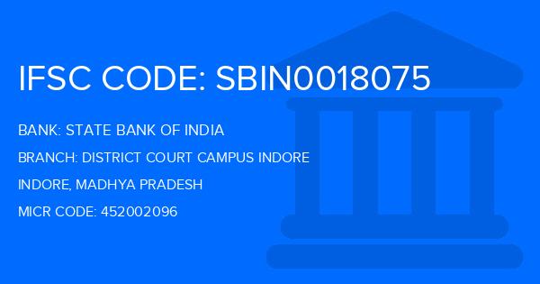 State Bank Of India (SBI) District Court Campus Indore Branch IFSC Code