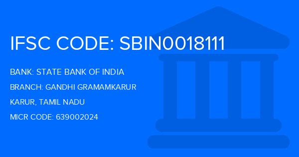 State Bank Of India (SBI) Gandhi Gramamkarur Branch IFSC Code