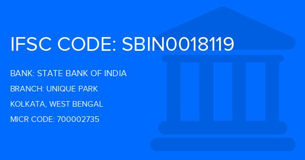 State Bank Of India (SBI) Unique Park Branch IFSC Code
