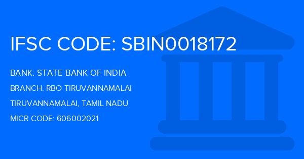 State Bank Of India (SBI) Rbo Tiruvannamalai Branch IFSC Code