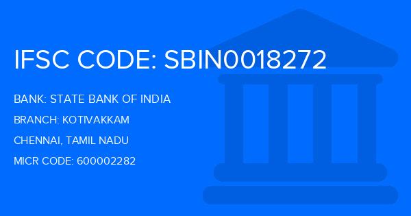 State Bank Of India (SBI) Kotivakkam Branch IFSC Code