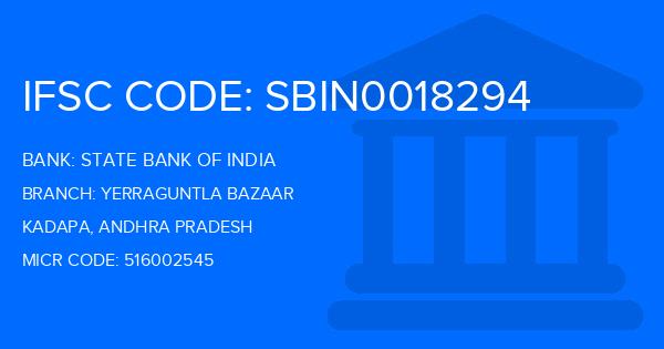 State Bank Of India (SBI) Yerraguntla Bazaar Branch IFSC Code