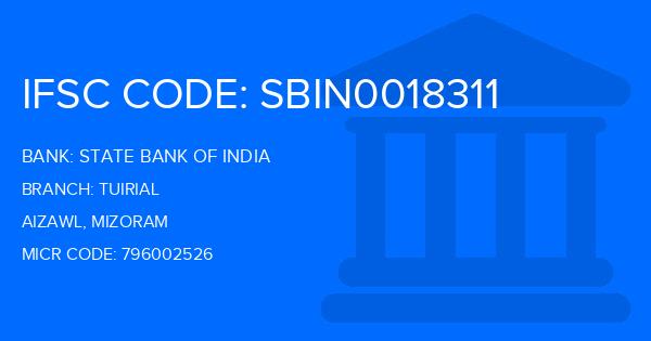 State Bank Of India (SBI) Tuirial Branch IFSC Code