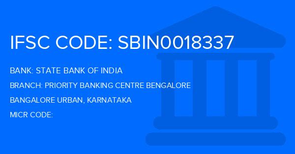 State Bank Of India (SBI) Priority Banking Centre Bengalore Branch IFSC Code