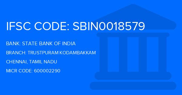 State Bank Of India (SBI) Trustpuram Kodambakkam Branch IFSC Code