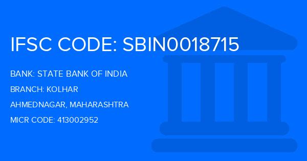 State Bank Of India (SBI) Kolhar Branch IFSC Code