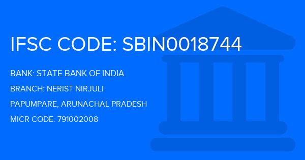 State Bank Of India (SBI) Nerist Nirjuli Branch IFSC Code