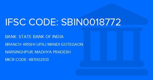 State Bank Of India (SBI) Krishi Upaj Mandi Gotegaon Branch IFSC Code