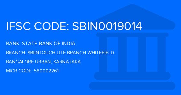 State Bank Of India (SBI) Sbiintouch Lite Branch Whitefield Branch IFSC Code