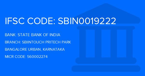 State Bank Of India (SBI) Sbiintouch Pritech Park Branch IFSC Code