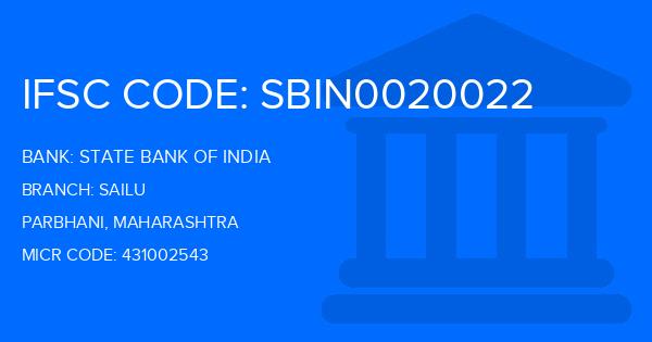 State Bank Of India (SBI) Sailu Branch IFSC Code