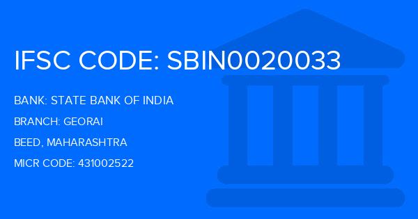 State Bank Of India (SBI) Georai Branch IFSC Code
