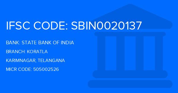 State Bank Of India (SBI) Koratla Branch IFSC Code