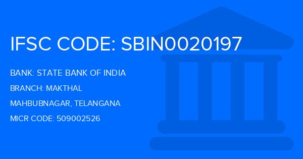 State Bank Of India (SBI) Makthal Branch IFSC Code