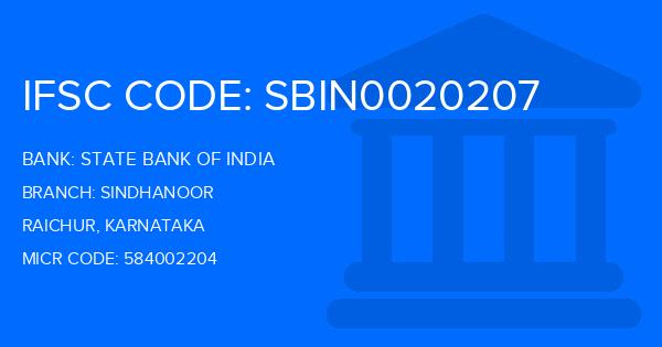 State Bank Of India (SBI) Sindhanoor Branch IFSC Code