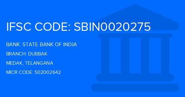 State Bank Of India (SBI) Dubbak Branch IFSC Code