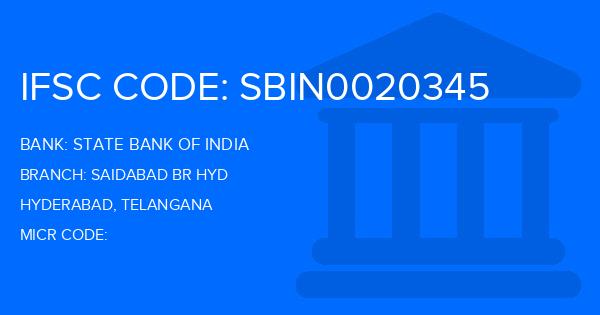 State Bank Of India (SBI) Saidabad Br Hyd Branch IFSC Code