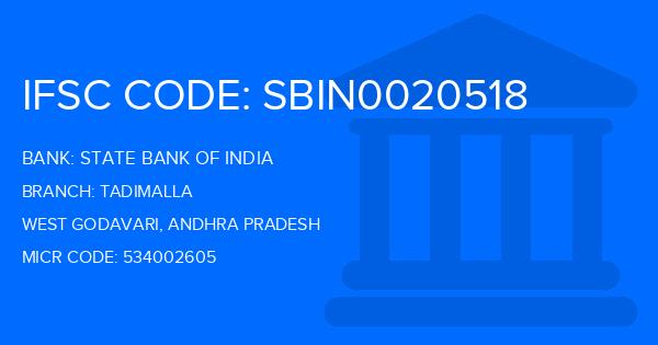 State Bank Of India (SBI) Tadimalla Branch IFSC Code