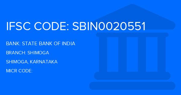 State Bank Of India (SBI) Shimoga Branch IFSC Code