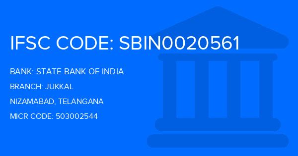 State Bank Of India (SBI) Jukkal Branch IFSC Code