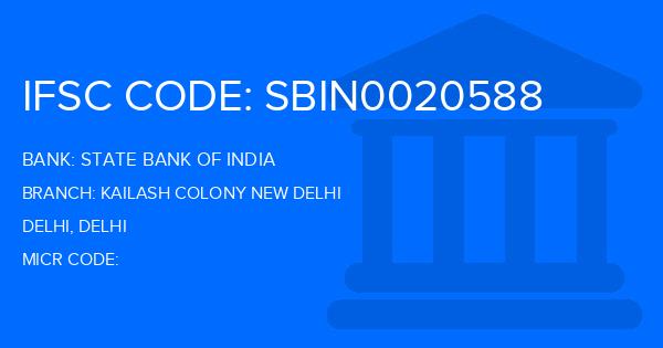 State Bank Of India (SBI) Kailash Colony New Delhi Branch IFSC Code