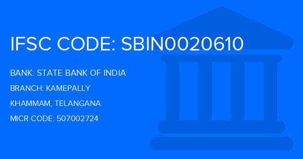 State Bank Of India (SBI) Kamepally Branch IFSC Code