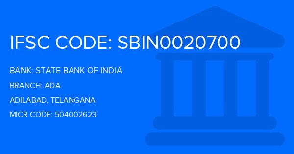 State Bank Of India (SBI) Ada Branch IFSC Code