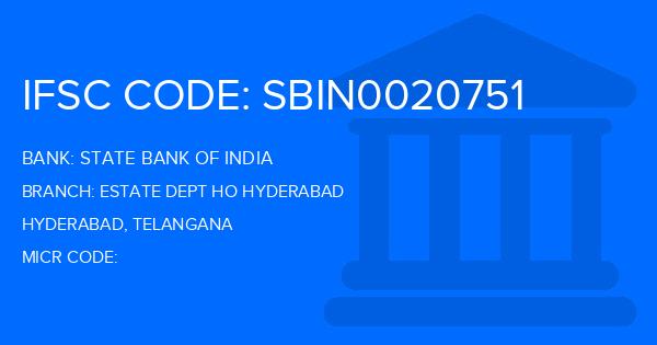 State Bank Of India (SBI) Estate Dept Ho Hyderabad Branch IFSC Code