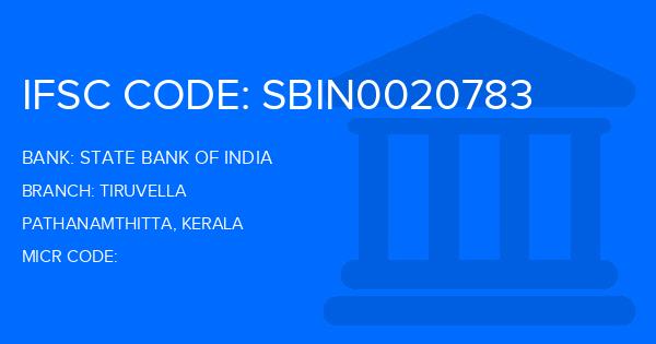 State Bank Of India (SBI) Tiruvella Branch IFSC Code