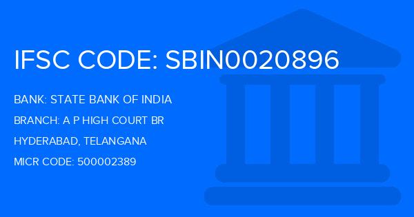 State Bank Of India (SBI) A P High Court Br Branch IFSC Code