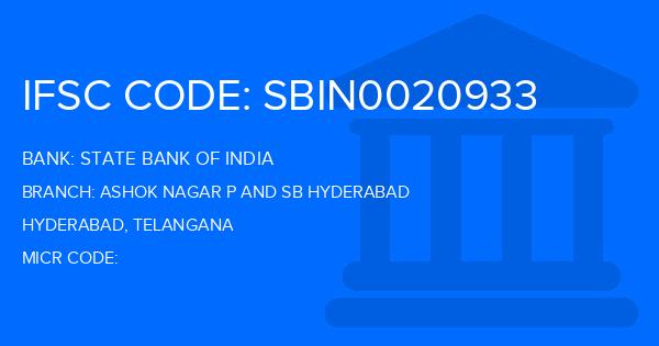 State Bank Of India (SBI) Ashok Nagar P And Sb Hyderabad Branch IFSC Code