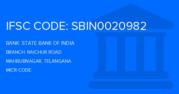 State Bank Of India (SBI) Raichur Road Branch IFSC Code