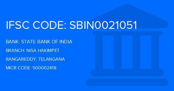 State Bank Of India (SBI) Nisa Hakimpet Branch IFSC Code