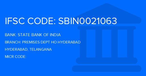 State Bank Of India (SBI) Premises Dept Ho Hyderabad Branch IFSC Code
