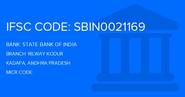 State Bank Of India (SBI) Rilway Kodur Branch IFSC Code