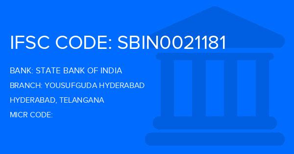 State Bank Of India (SBI) Yousufguda Hyderabad Branch IFSC Code
