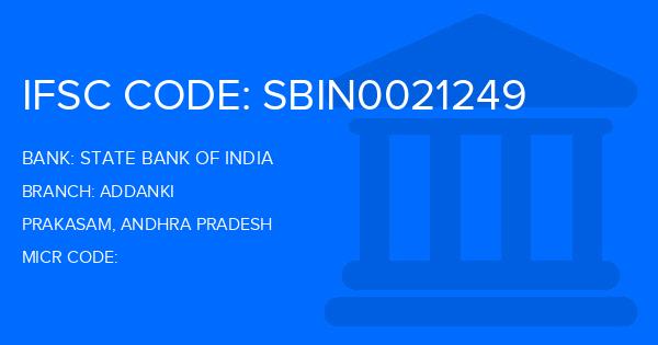 State Bank Of India (SBI) Addanki Branch IFSC Code